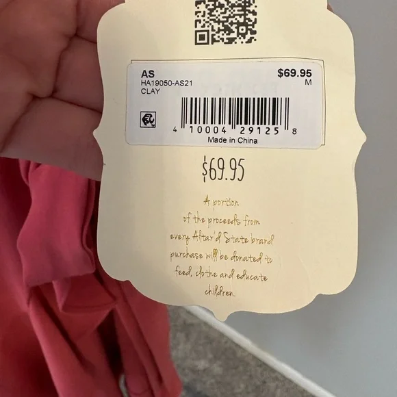 Altar'd State Red High-Low Wrap Dress Flutter Sleeve Ruffle Hem NWT -Size M - Picture 8 of 8